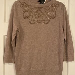 Talbots Sequin embroidered sweater